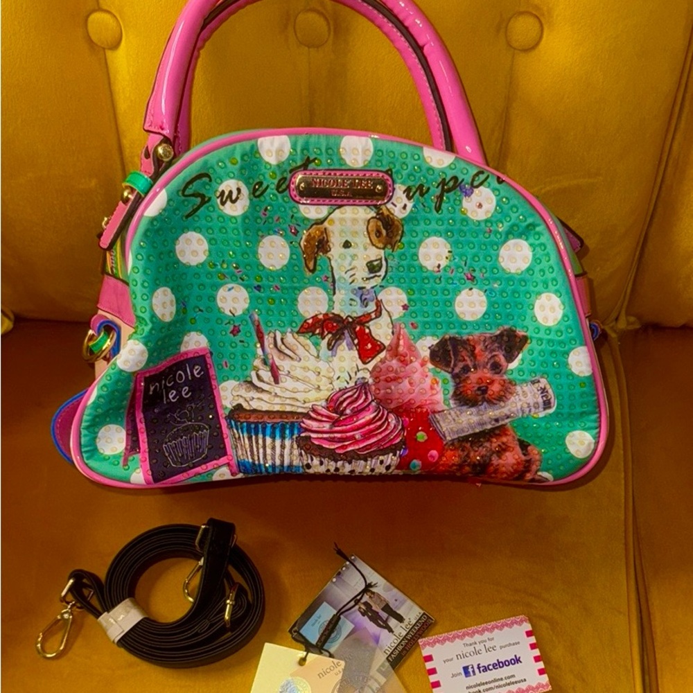 🎀 Nicole Lee Sweet Cupcake Puppy Satchel – Adorable Statement Bag! 🎀